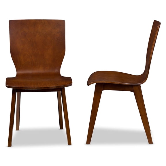Pemberly Row Modern Dining Side Chair in Dark Walnut (Set of 2)