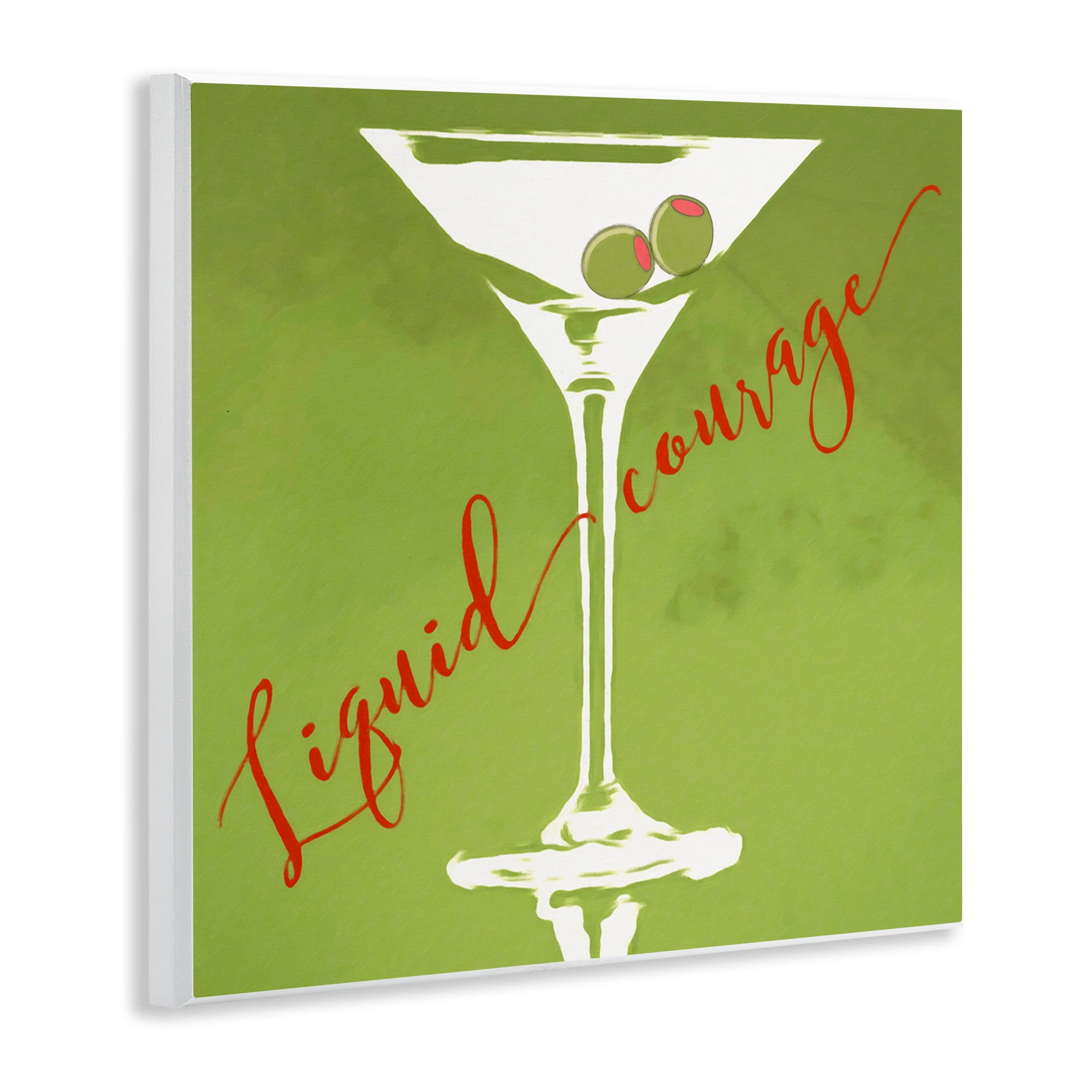 Stupell Industries Liquid Courage Sassy Martini Food & Beverage Painting Unframed Art Print Wall Art, 12 x 12