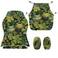 thumbnail image 4 of Whosucclay Shamrock Frog Print Gaming Chair Slipcovers, Stretchable Office Chair Cover 4 Pcs Computer Desk Chairs Covers with Armrest Covers, Rotating Armchair Protector Cover St Patrick's Day Decor, 4 of 8