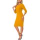 thumbnail image 4 of Vestido Vintage de Mujer Inspire Chic de Manga 3/4 para Usar en el Trabajo, Vestido Sheath XS Amarillo, 4 of 6