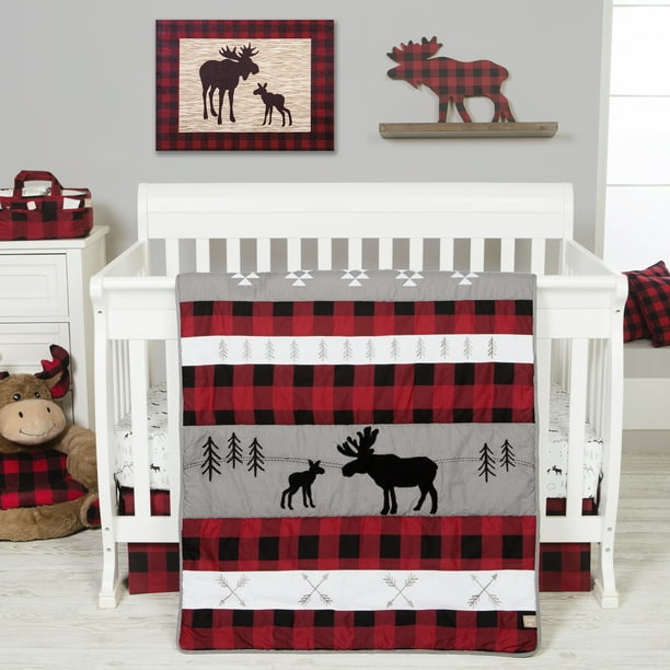 Lumberjack Moose 6 Piece Crib Bedding Set