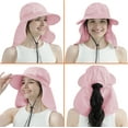 thumbnail image 3 of SUN CUBE Women Sun Hat Neck Flap Cover, UV Protection Wide Brim Fishing Hat, Ponytail Hole Hiking Hat, Foldable Beach Cap Gardening Camping Outdoor Safari Sun Hat, Summer Travel Gifts UPF 50+, Pink, 3 of 7