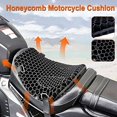 thumbnail image 2 of OUSITAID Motorcycle Seat Cushion Gel Shock Absorption 3D Honeycomb Mesh Motorbike Seat Pad Quick-drying Protective Ride Saddle Seat Cover Waterproof Motorbike Cushion Pad for Scooter E-Bi, 2 of 9