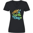 thumbnail image 3 of Inktastic Earth Day Sea Turtle and Hearts Women's V-Neck T-Shirt, 3 of 5