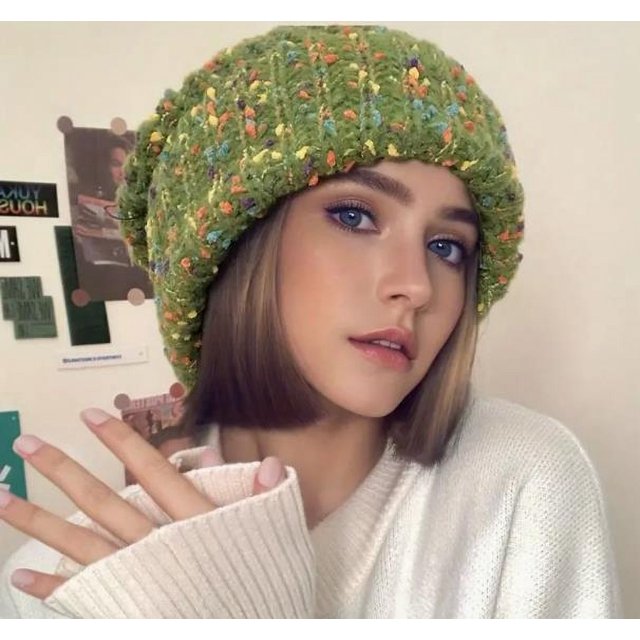 SUNSIOM Bonnet Décontracté pour Femmes Bonnet Tricoté Chaud d'Hiver Crâne Coloré pour Activités Extérieures