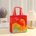 thumbnail image 3 of LBSISI Life, para cumpleaños de niños, suministros para fiestas, embalaje de bocadillos de chocolate, patrón de dinosaurio de dibujos animados, bolsas de regalo reutilizables, 3 of 4