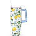 thumbnail image 2 of 40 oz Tumbler Lemon with Handle Stainless Steel Travel Cup Leak Resistant Travel Cups Car Cup Holder Friendly for Gym Travel Office, 2 of 7