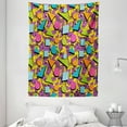thumbnail image 1 of Vintage Tapestry, Funky Geometric 80s Memphis Fashion Style Colorful Figures Pop Art Inspired Pattern, Wall Hanging for Bedroom Living Room Dorm Decor, 60W X 80L Inches, Multicolor, by Ambesonne, 1 of 2