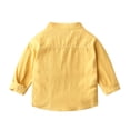 thumbnail image 3 of GYRATEDREAM Toddler Baby Boys' Long Sleeve Shirts Kids Classic Collared Button-Down Tshirt Solid Cotton Top Yellow for 2-9Y, 3 of 8
