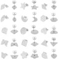 thumbnail image 1 of 30Pcs 15 Style Textured Stud Earring Stainless Steel Stud Earring Posts Hypoallergenic Star Moon DIY Earring Accessories with Loop and Ear Nut for DIY Earring Jewelry Making, 1 of 6