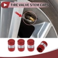 thumbnail image 2 of 4 Pcs Leakproof Tire Valve Stem Caps 16mm Tyre Valve Dust Covers for Most Cars Truck Red Aluminum Alloy, 2 of 7