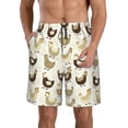 thumbnail image 2 of Uemuo Chicken Cartoon Pattern Men's Swim Trunks Hawaiian Beach Bathing Suit Swimsuits Beach Quick-Dry Shorts with Pockets-, 2 of 9