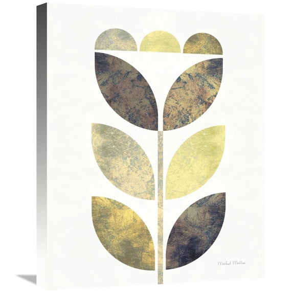 Global Gallery's 'Golden Flower I' By Michael Mullan Stretched Canvas Wall Art