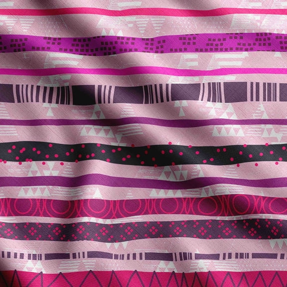 Soimoi Geometrical Print,Cotton Poplin, Sewing Fabric Sold by The Yard 42 Inch Wide,Sewing Craft Quilting/Quilt Making Fabric, Light Pink