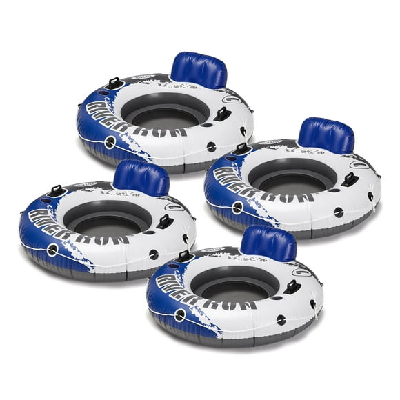 Intex River Run Inflatable Floating Tube Water Raft for Lake or Pool,4 Pack