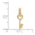 thumbnail image 2 of 5mm 14k Gold Key With Love Heart Pendant Necklace Top High Polish Pendant for Women, 2 of 2