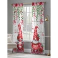 thumbnail image 4 of Red Gnomes Sheer Curtains 96 Inch Length 2 Panels Set Window Treatments, Valentine Roses Love Leaves Wood Rustic Rod Pocket Semi Curtains for Living Room/Bedroom/Kitchen Décor, 104"W x 96"L, 4 of 7