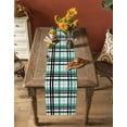 thumbnail image 5 of nqOlkjepod Teal Black Plaid Table Runner 90 Inches Long Farmhouse Dress Scarves, Farmhouse Teal Black Checkered Dining Tablerunner for Coffee Table/Kitchen Island/Party Décor, 13" x 90", 5 of 8