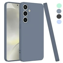 For Samsung Galaxy S24 Phone Case, Ebizware Shockproof Liquid Silicone Case Full-Body Protective Rugged Rubber Slim Cover with Microfiber Lining for Galaxy S24 (Gray)