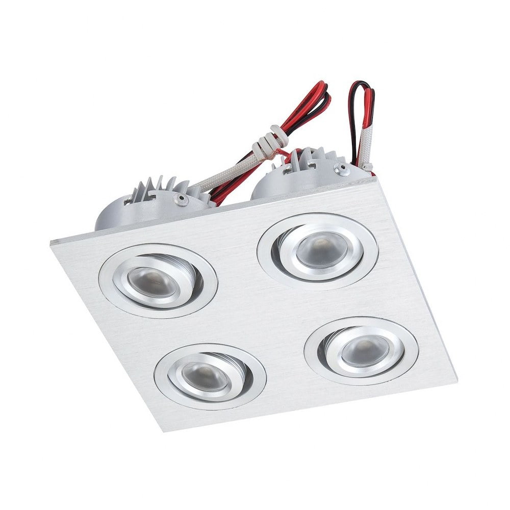ElkHome Square Directional Recessed Light with Driver Brushed