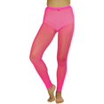 thumbnail image 4 of ToBeInStyle Women's Spandex Fishnet Cuffed Ankle Footless Tights - Hot Pink - One Size, 4 of 7