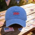 thumbnail image 5 of mgoYE 250th Anniversary Gifts for Women Hat USA Patriotic Baseball Cap 250th Anniversary USA Cap 4th of July Hats American Flag Hat(Blue,A), 5 of 6
