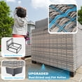 thumbnail image 5 of 7-Piece Patio Furniture Set, Outdoor Patio Furniture with Thick Cushions, Modular Patio Sofa, Dual-Strand Wicker Rattan, Rust-Resistant Frame, Backyard Furniture for Garden, Deck, Grey, 5 of 7