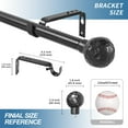 thumbnail image 3 of Urbanest Iron Hammered Ball Curtain 3/4" Rod, Black, 84"-120", 3 of 6