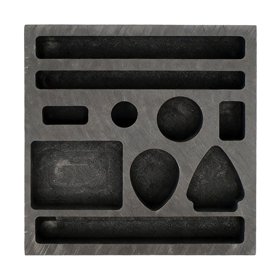 High-Temperature Graphite Casting Mold, for Melting Gold, Silver, Copper, Aluminum, Brass, Up to 2000°C, DIY Jewelry Making Refining Tool, 10-Hole, By Preplabs