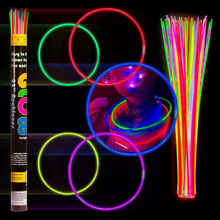 VIVII Glowsticks, 100 Light up Toys Glow Stick Bracelets Mixed Colors Party  Favors Supplies (Tube of 100)