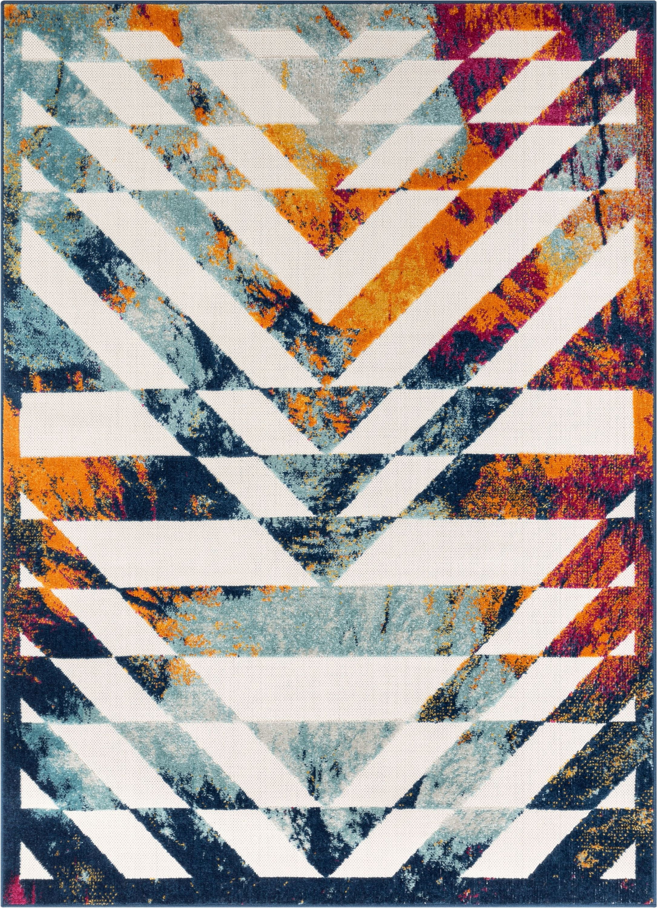 Well Woven Dorado Carmen Geometric Multi 5'3" x 7'3" Indoor/Outdoor High-Low Area Rug