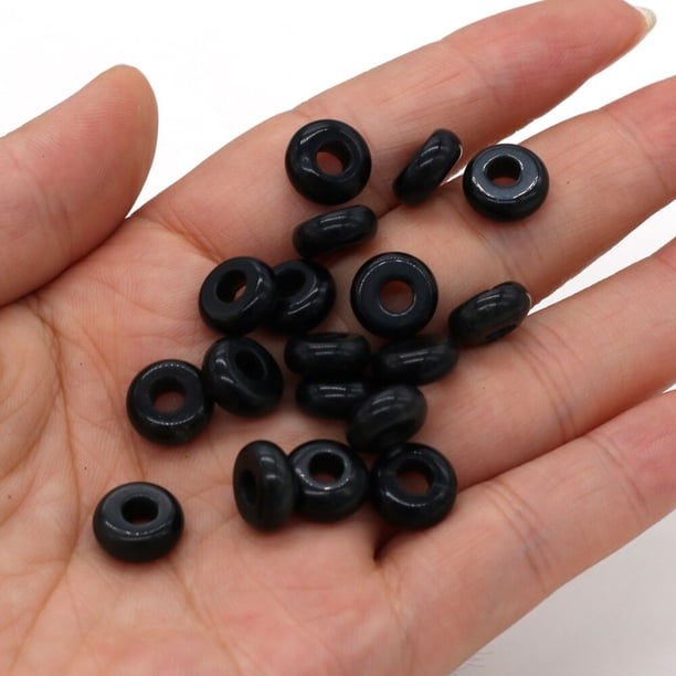 Nuevo 10 unids/lote de cuentas de ágatas naturales con forma de ábaco, cuentas de piedra Natural con agujero grande, tamaño 5x10mm para hacer joyería, collar, agujero de 4mm Tan Jianjun unisex