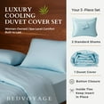 thumbnail image 4 of BedVoyage Queen Size Duvet Cover Set, Luxury 100% Viscose Derived from Bamboo, with 2 Standard Shams, Button Closure/Corner Ties, Silky-Soft, Lightweight & Cooling, 92x96, Full/Queen – Sky, 4 of 9