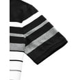 thumbnail image 4 of Camiseta De Golf A Rayas Bloque De Color Mangas Cortas Polo Para Hombres Negro Blanco Gris S, 4 of 5