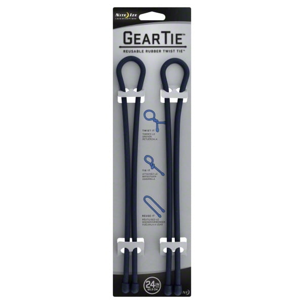 Gear Tie Reusable 24" Rubber Twist Tie, 2Pack, Navy Blue Nite Ize