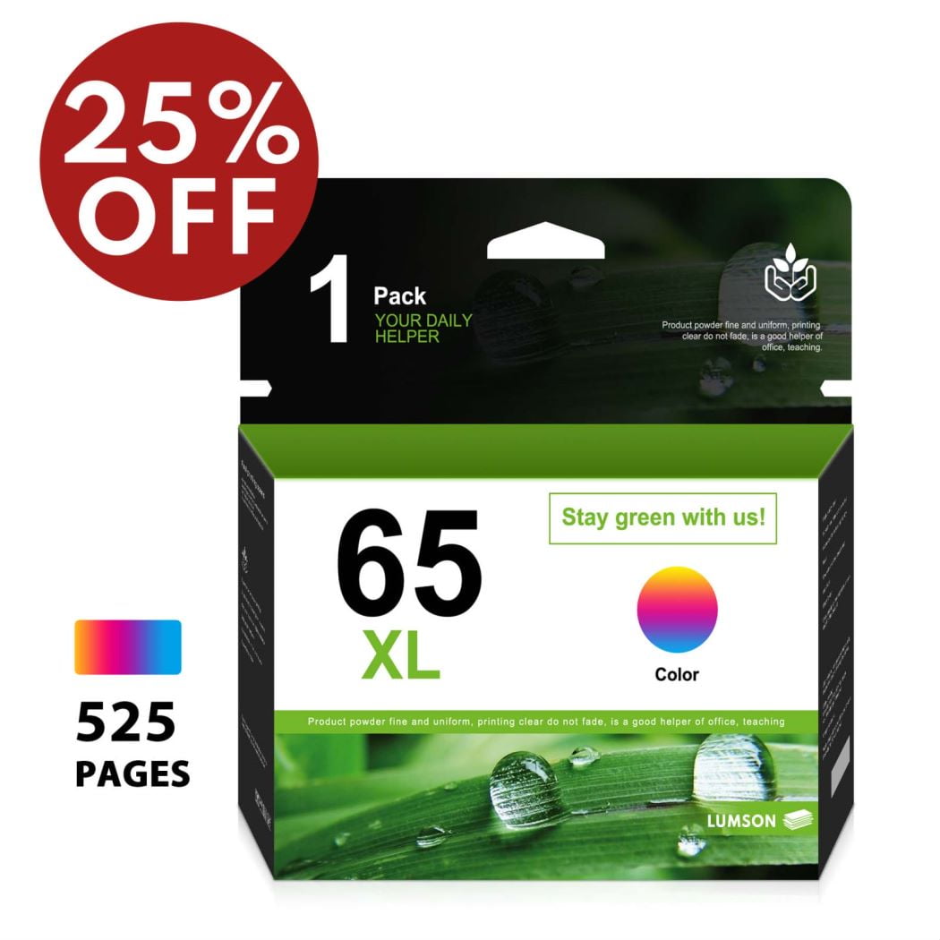 65XL Ink Cartridge 1 TriColor Replacement for HP DeskJet 3755 2652