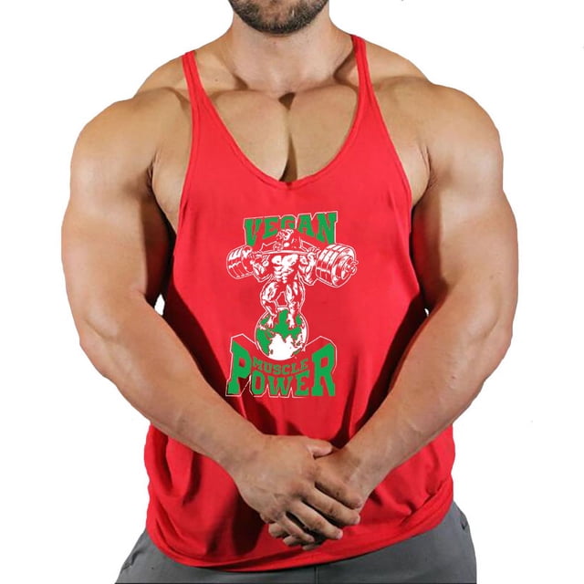 Débardeur de Musculation pour Hommes Sans Manches en Coton Imprimé Décontracté Été