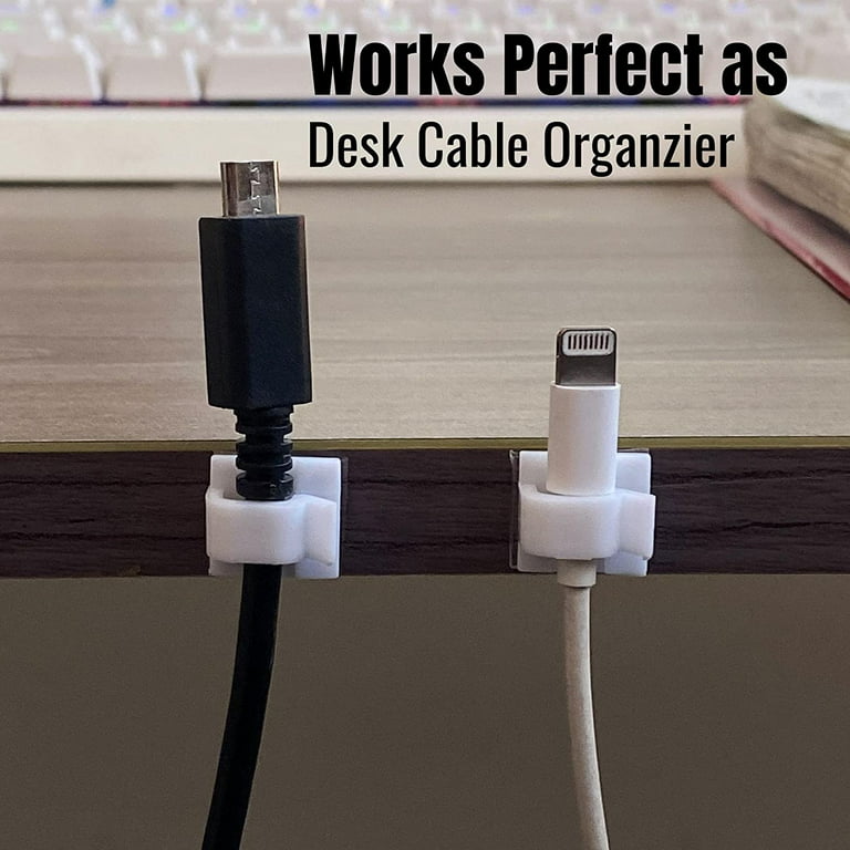  Cable Clips, 30 Pack, White, Adhesive Cord Organizer, Cable Organizer,  Wire Organizer, Cord Holder for Desk, Cable Holder, Wire Clips, Cord  Keeper