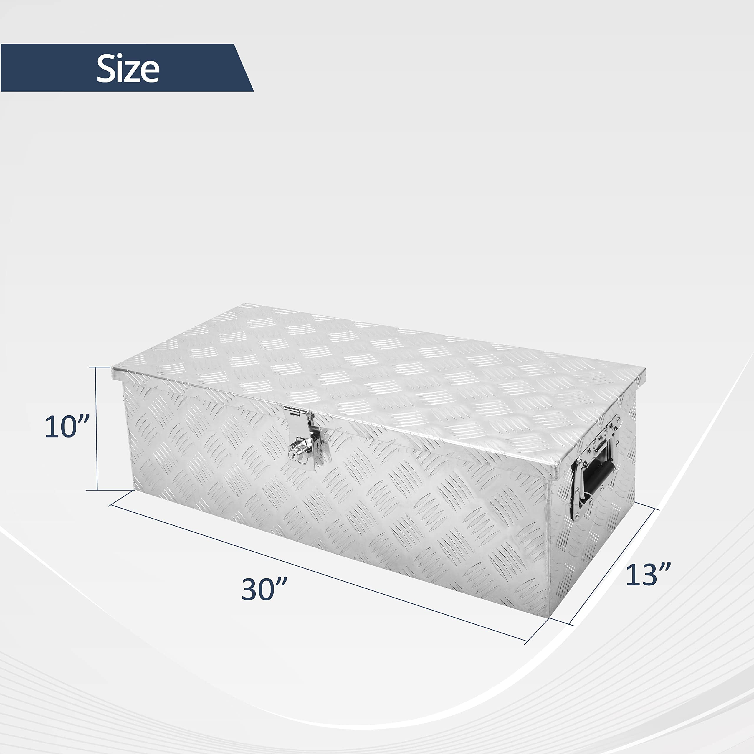 BATONECO Durable Tool Boxes and Organizers, Aluminum Silver, 30" x 13" x 10"