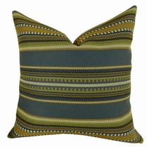 Plutus Chic Stripe Indigo Handmade Pillow-Color:Multi,Size:18" x 18"