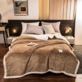 thumbnail image 3 of JOLUSERE Plush Sherpa Blanket,70"x80" Reversible Throw Blanket for Bed couch,Soft and Warm Blanket for Men Women Teen All Season,Brown, 3 of 8