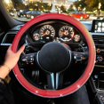thumbnail image 1 of Bling Steering Wheel Cover for Women Fit 15 Inches Leather Diamond Car Wheel Cover Universal Bling Bling Crystal Rhinestones for Women and Girls Car Accessories (Red), 1 of 8