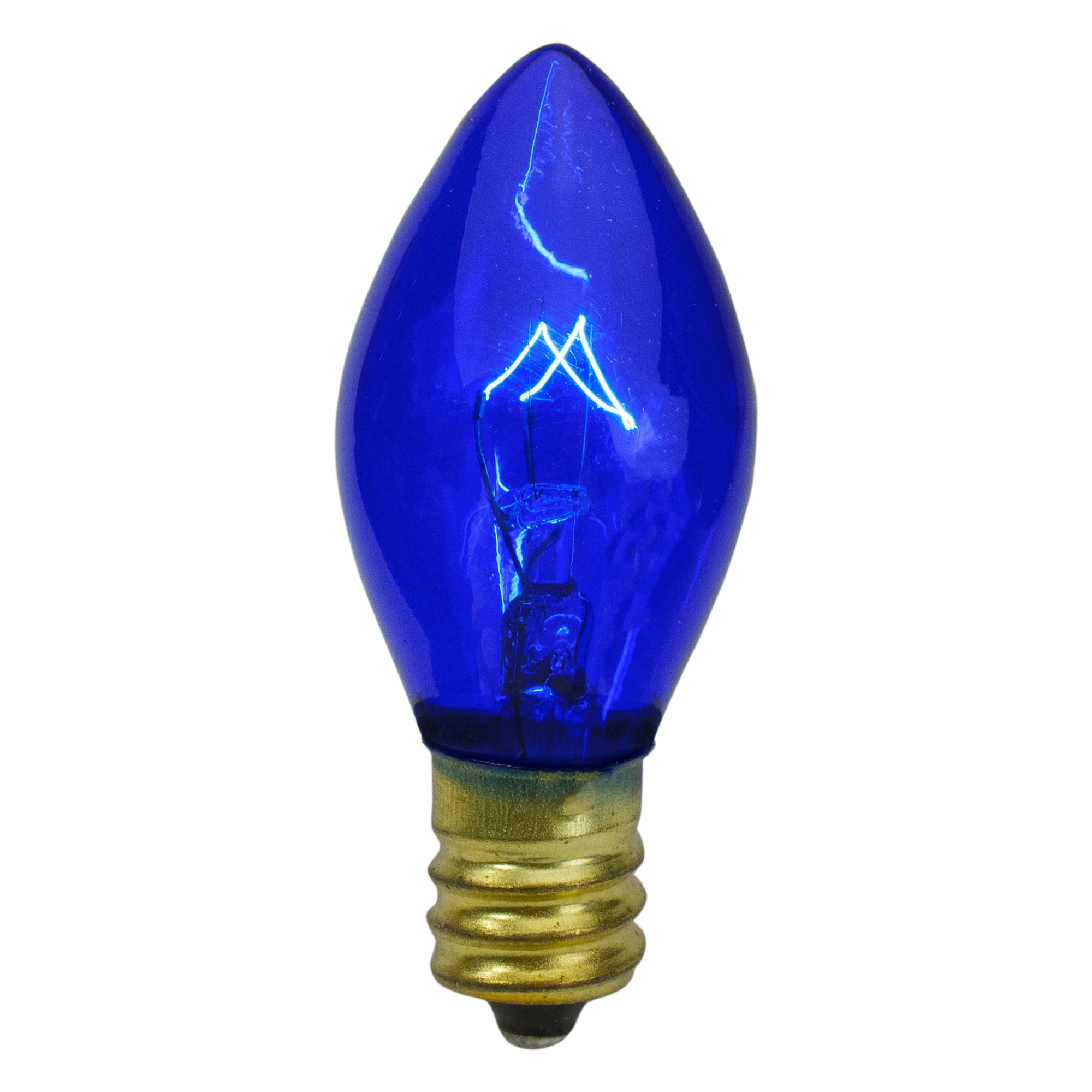 Set of 4 Blue C7 Transparent Christmas Replacement Bulbs - 2'