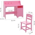 thumbnail image 3 of Bingirl Desk and Chair Set, Wooden Children Study Table with Hutch, Storage Cabinet, 3 of 5