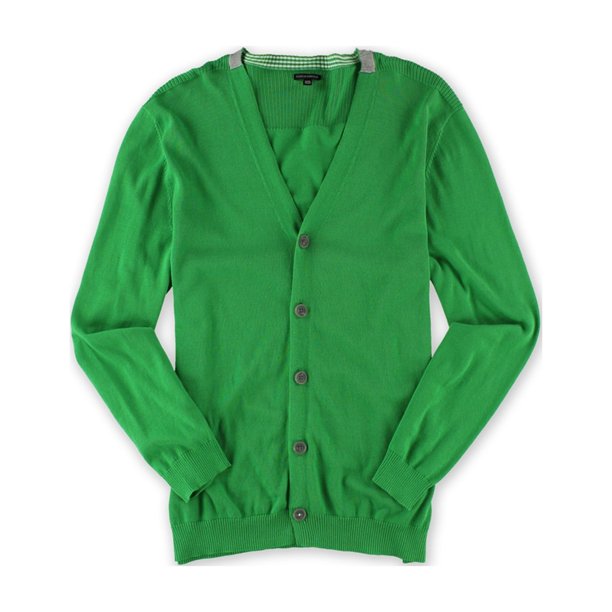 Sons of Intrigue Suéter tipo cárdigan de punto con botones para hombre, verde, XX-Large Sons of Intrigue Cárdigan