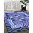 thumbnail image 3 of Ahgly Company Machine Washable Indoor Square Transitional Deep Periwinkle Purple Area Rugs, 4' Square, 3 of 7
