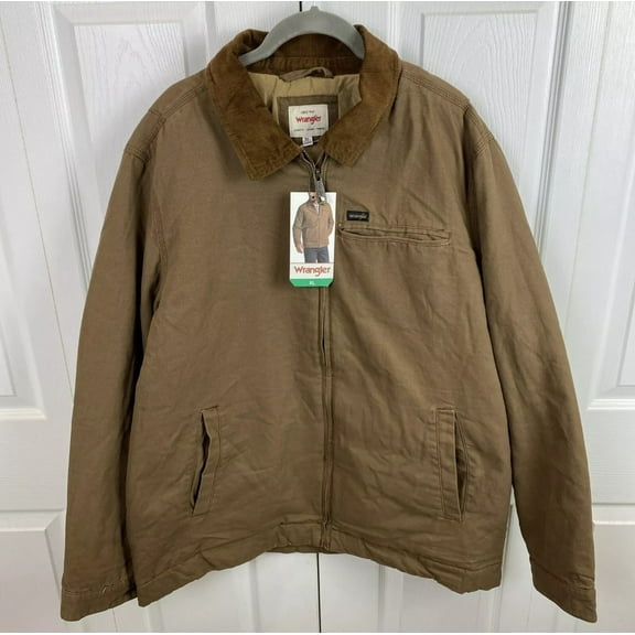 Wrangler Man's Canavas Work Jacket, Brown, Size XL