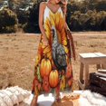 thumbnail image 2 of Happy Thanksgiving Day Turkey Pumpkin Sleeveless Dress for Women Clothing Female Women's Summer Skirt, 2 of 7