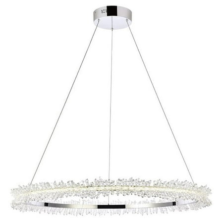 

Maklaine LED 34inches Modern Aluminum Pendant in Chrome Finish