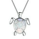 thumbnail image 1 of Collar HUOGUO para mujer con colgante de tortuga y ópalo, 1 of 2